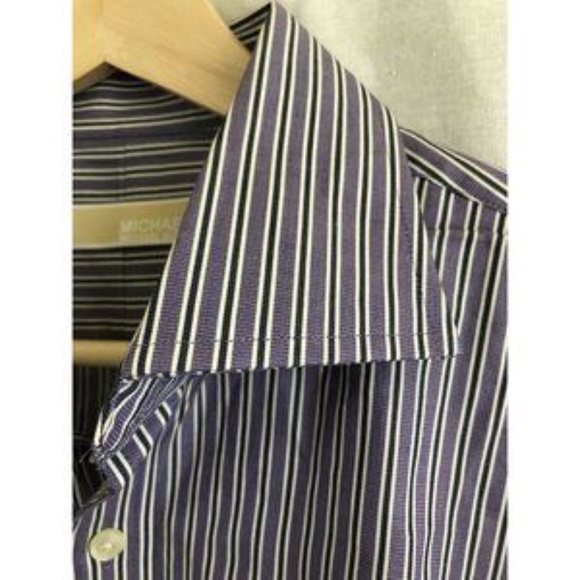 Michael Kors Men's Dress Shirt Striped Button-Down - Picture 6 of 12